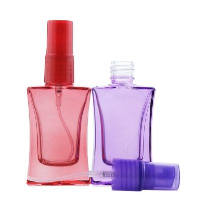 China Wholesale 25ml Simple Square Style Empty Perfume Bottle Spray Glass Cosmetic Bottles for sale