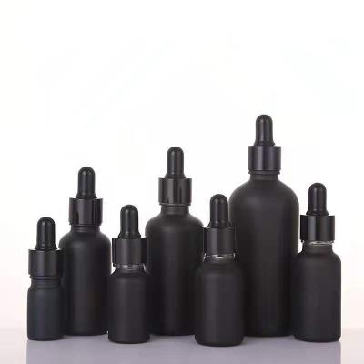 China Wholesale 5ml 10ml 20ml 30ml 50ml 100ml Single Style Essential Oil Bottle Black Glass Dropper Bottles for sale