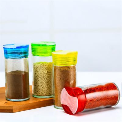 China Small Size Sustainable Round Shape Spice Pet Jars Glass Jar Spices Spice Jars for sale