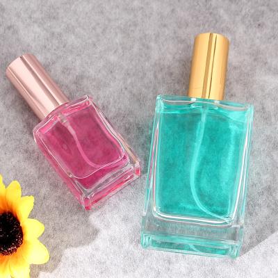 China 10ml 15ml 30ml 50ml Refill Perfume Bottle Perfume Glass Bottle Environmental Friendly Hot Square for sale