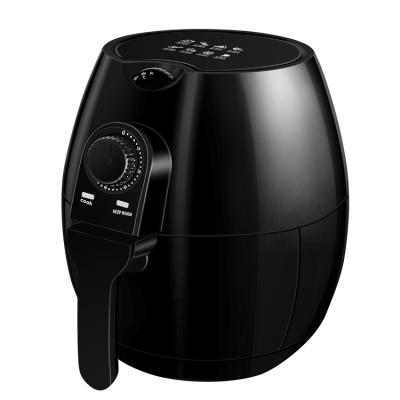 China 2021 New Arrival Healthy Food Grade Air Oil Free Professional Air Fryer Black Electric Deep Fryers for sale