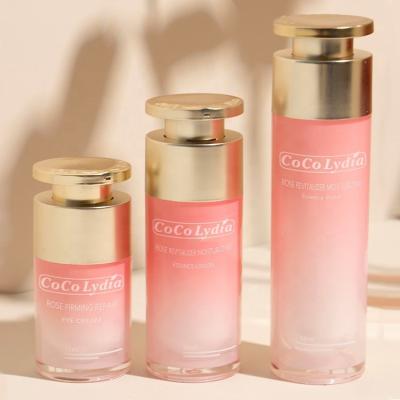 China 2023 New Product Launch Organic Rose Essence Skin Care Series Whitening Moisturizing Hydrating Skin Care Water Milk Lighting Set for sale