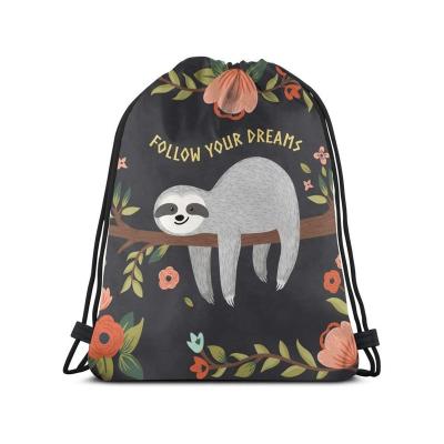 China Rope Handle Sublimation Printing Custom Waterproof Oxford Drawstring Bag Polyester Drawstring Backpack For Traveling for sale