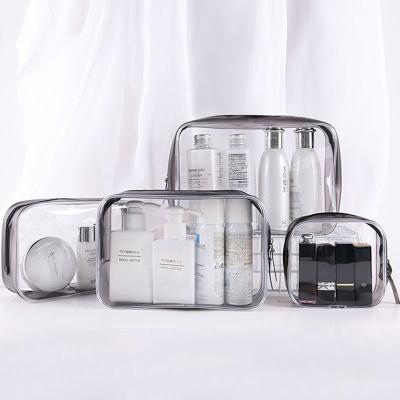 China Hot Sale Fashion Organizer Clear Travel Toiletry TPU Bags Zipper Compliant Waterproof Makeup PVC Cosmetic Bags for sale