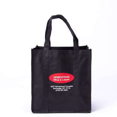 China Black Custom Gift Bag Reusable Non Woven Promotion Wine Handled Bags 6 Bottle Wine Tote Bag With Logo for sale