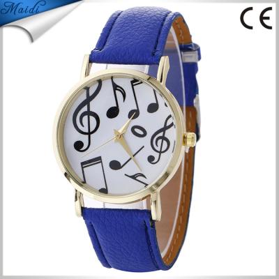 China Water Resistant Vintage Leather Women Wrist Watch Quartz Dress Watch Musical Notes Leather Women Watch LW060 for sale