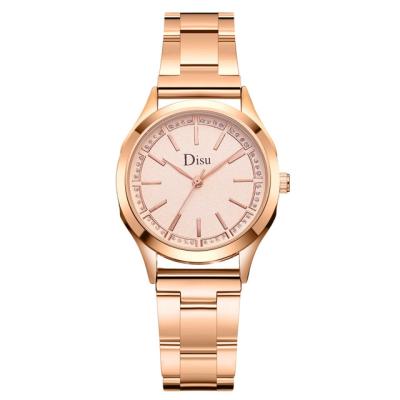 China 2020 DISU Brand Gold Women Luxury Dress Watches Ladies Creative Steel Strap Analog Wrist Watch Water Resistant Watches SW013 for sale