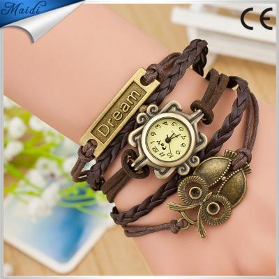 China Retro Day/Date Olw DIY Reloj Wholesales Handmade Vogue Watch Vintage Ladies Leather Wrist Watch RW003 for sale