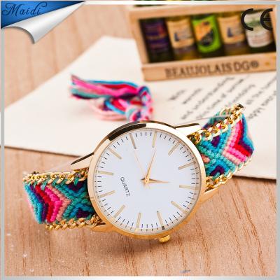 China Handmade Water Resistant Friendship Bracelet Geneva Ladies Watch Ladies Quartz Watches GW081 for sale