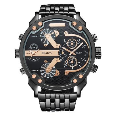 China Oulm 3548 Large Size Male Heavy Steel Watch Water Resistant Design Brand Men Unique Quartz Luxury Full Watch for sale