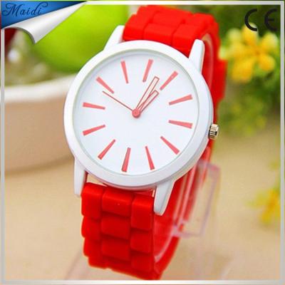 China Luxury Water Resistant Fahsion Silicone Geneva Sports Strap Watch Relogio Feminino Women Casual Dress Wristwatch Ladies Watches GW010 for sale