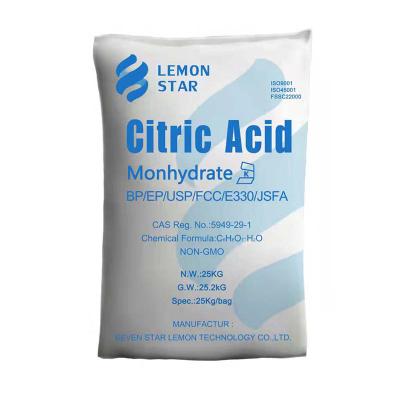 China Manufacturers Promote Additives Citric Acid Shandong 25Kg Citric Acid Monohydrate E330 Monohydrate for sale