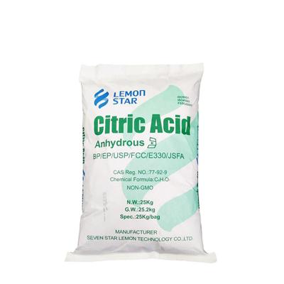 China Hot Sales Citric Food Grade High Quality 25Kg Citric Acid Food Grade Anhydrous Acid for sale