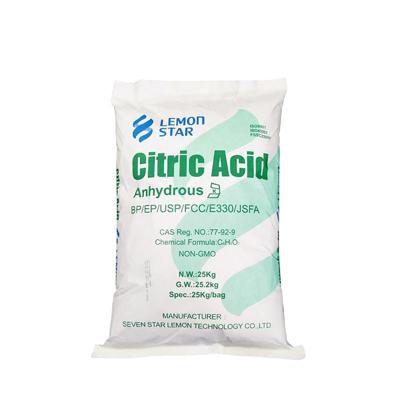 China Cheap Food Grade Factory Price Plasticizer 25 Kg Citric Acid Anhydrous Powder Cas 77-92-9 For Food for sale