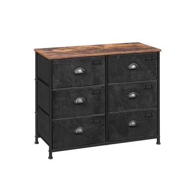 China CLASSIC Custom 3 Layers Fabric Chest Tower 6 Drawer Storage Frame Iron With Shell Handle Storage Holders for sale