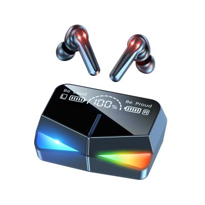 China 2021 Built-in Microphone Top Selling B T 5.1 M28 TWS Wireless Gaming Earphone Earbud Headset LCD Display 2000mah Power Bank for sale