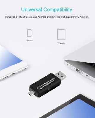 China DHL Aluminum Alloy+ABS Shipping TF SD CF Card Reader Micro USB OTG Magnetic Card Reader For Windows System for sale