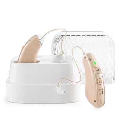 China Digital processing K&Fcoptee portable deaf aid rechargeable audiphong BTE hearing aids for sale