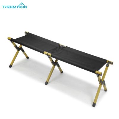 China Long Outdoor Metal Easy-carry Camping Foldable Bench, Aluminum Alloy Double Folding Walking Stool for sale