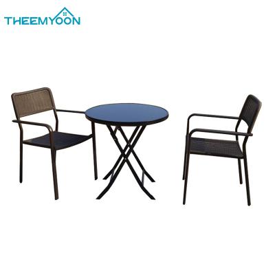 China Eco-freindly Balcony Furniture Garden Table and Two or Four Person Chairs Outdoor Seating Set for sale