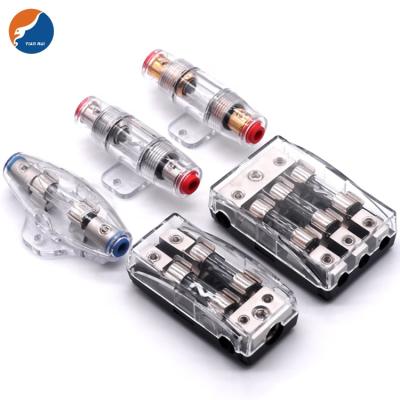 China Waterproof Auto Gold AGU Car Plastic Case 4GA 8GA 10GA Fuse Automotive Audio Stereo Amplifier Components Fuse Holder For 10x38 Fuse for sale