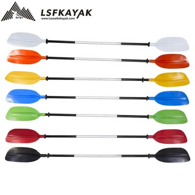 China LSF Canoe Paddle Flexible Colored Kayak Paddle Shaft+PP Aluminum Two Piece Combo for sale