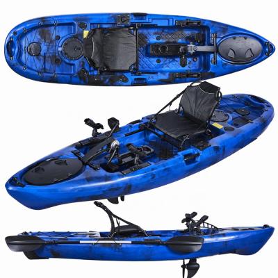 China Large Capacity Fishing Kayak 10ft Hands Foot Pedal Kayak Fishing Boat Plastic Free Kayak / Motor Kayak For Sitting On for sale