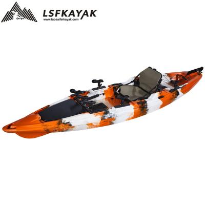 China Wholesale LLDPE One Person Kayak 13.5FT Single Person Kayak Sit On Top Canoe LLDPE&HDPE Plastic Fishing Kayak for sale