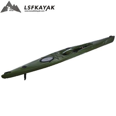 China HDPE LSF Single Seat One Person 16.4FT Racing Sit In Plastic Canoe LLDPE Kayak for sale