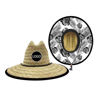 China Factory Supplier New Product Striped Outdoor Straw Hat Surfing Natural Straw Hat for sale