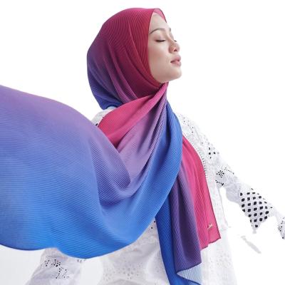 China New Classic High Quality Crinkle Pleated Shawl Malaysia Chiffon Muslim Hijab for sale