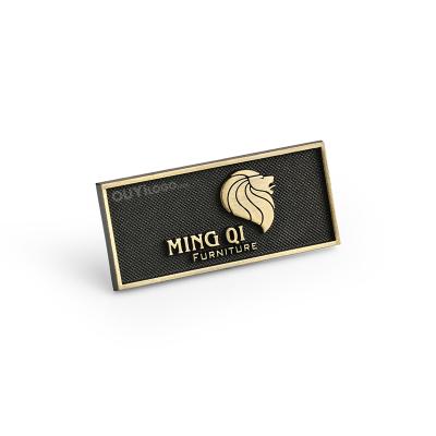 China Europe Source Manufacturer Custom Tag Metallic American Gold Strips Nameplate Metal Aluminum Logo for sale