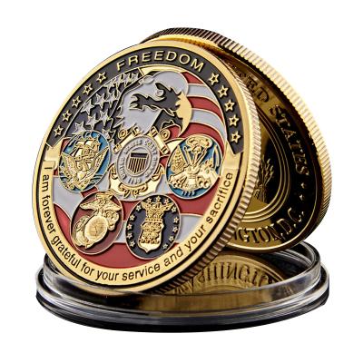 China Custom US Army Liberty Letter Commemorative Coins Challenge America Navy Air Force Military Coins Collectable Coins For Remembrance for sale