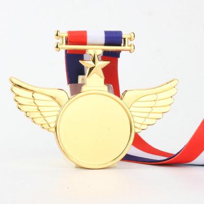 China Europe High Quality Low Price Die Cast Blank Gold Silver Bronze Medal Of Honor With Ribbon Marathon Custom Sports Medal for sale