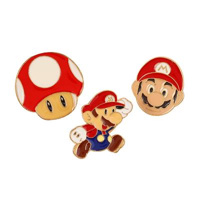 China Europe Lapel Pins Brands Super Mario Cartoon Anime Pin Mario Bros Enamel Pins Wholesale Metal Pin For Souvenir for sale