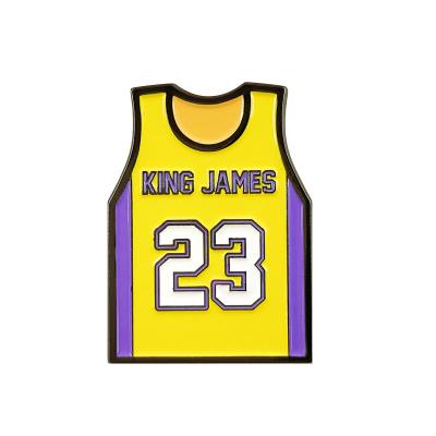 China Custom Europe Lapel Pin LeBron James Tank Top Enamel Pins KING JAMES Backpack Metal Badges Pin for sale