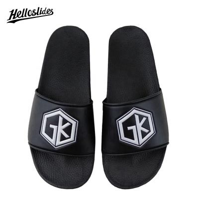 China Helloslides Lightweight Embossed Logo Summer Slippers Men Slipper Slippers Slippers Comfort Slides Fashion Rubber Slides Sandals for sale