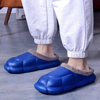 China Fashion Trend Hopeful Men Waterproof Slippers Bedroom Indoor Plush Warm Slippers for sale