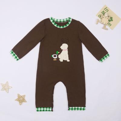 China Spandex/Cotton Newborn Long Sleeve Baby Summer Clothes Boys Romper Clothes Plain Baby Rompers for sale