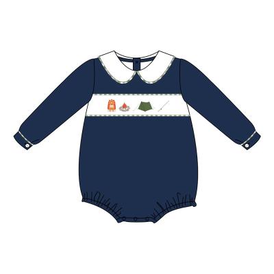 China Spandex/Cotton Can Be Autumn Embroidery Newborn Baby Boy Custom Made Rompers For 0-3T for sale