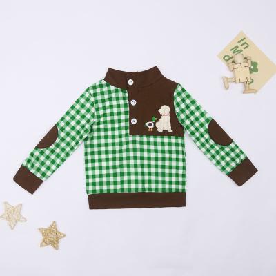 China Autumn Design Baby Clothes Cotton Boy Anti-Shrink Sweater With Patch Embroidery Boy's Clothing for sale