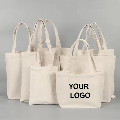 China Recyclable Promotional Personalized Blank Plain Cotton Canvas Bags Reusable Shopping Cotton Tote Bags With Custom Printed Logo for sale