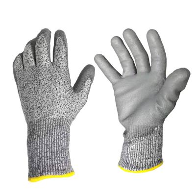 China Construction Work Protection 4X42C 13G Individual Wrapping HPPE Knitted PU Glass Metal Liner Cut Resistant Gloves for sale