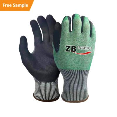 China Daily Work /Manufacturing HPPE Knitted Black Nitrile Coated Anti-cut Hand Protection Cut Resistant Work Gloves for sale