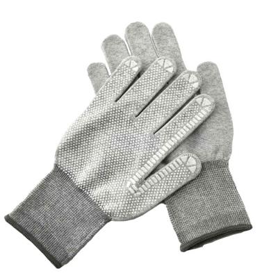 China ESD Work / Industry 13G Carbon Fiber Top Fit PVC Dotted Gloves ESD PU Coated Gloves For Clean Room Construction Work Gloves for sale