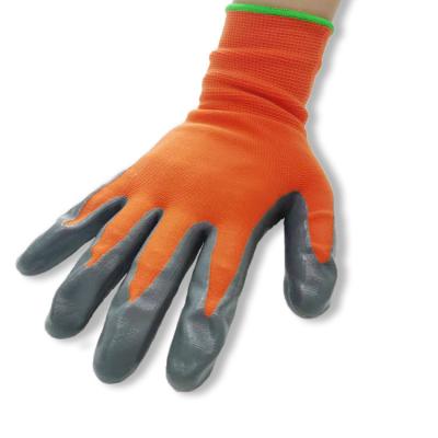 China Construction Yard Industrial Work Gardening Smooth Nitrile Coated Anti-oil Hand Safety Work Gloves for sale