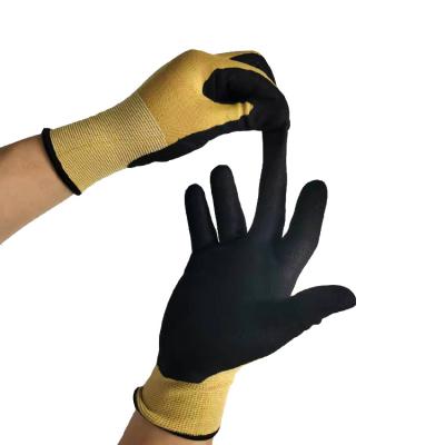 China 15G Shell Palm Sandy Nitrile Coated Breathable Nylon Hand Gardening Knitted Back Gloves for sale