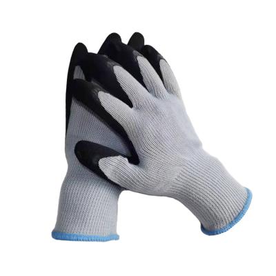 China Daily Labor /Manufacturing 10G Polycotton Knit Assembly Work Latex Coated Construction Hand Gloves Wrinkle Latex Coated Industrial Gloves for sale