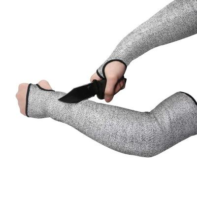 China Individual Packing / Delivery Cut Sleeves HPPE Heavy Duty Fingerless Thumb Hole Anti Cut Working Sleeves Arm Protection for sale