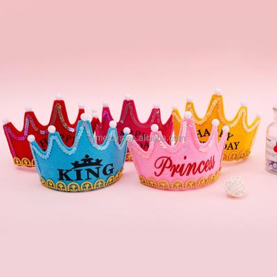 China Fabric Felt + Plastic Amazon Selling New Design LED Felt King Crown for sale